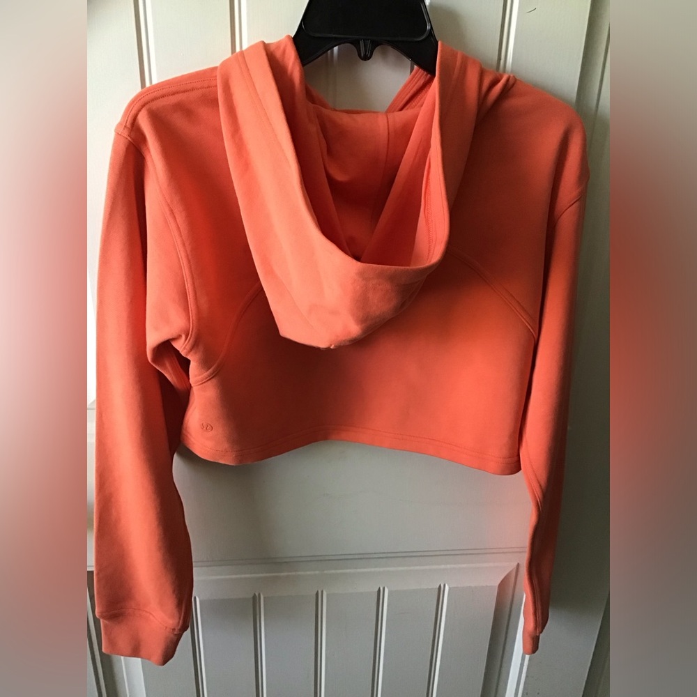 🌼Lululemon All Yours Hoodie Cropped 4 Tiger Orange Sweatshirt Athleisure - Picture 3 of 9